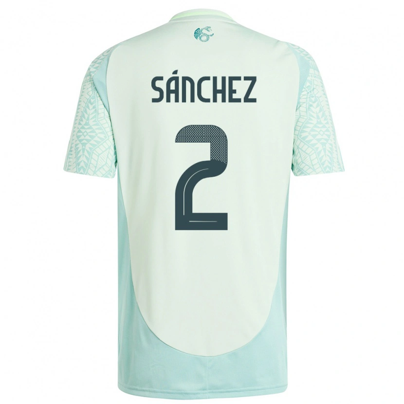 Danxen Mænd Mexico Jorge Sánchez #2 Linen Grøn Udebane Spillertrøjer 24-26 Trøje T-Shirt