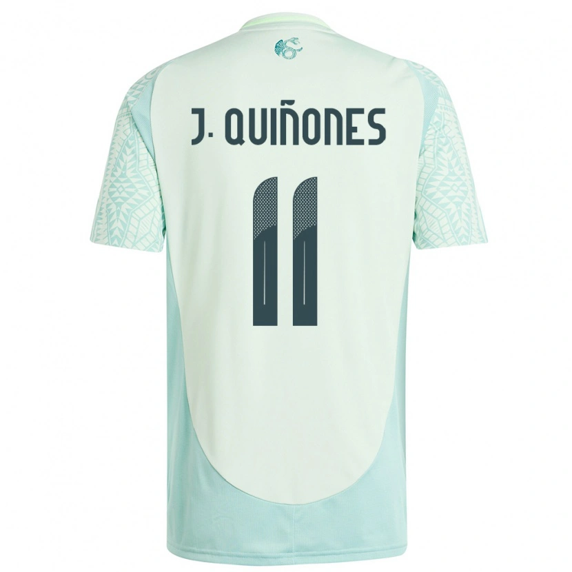 Danxen Mænd Mexico Julián Quiñones #11 Linen Grøn Udebane Spillertrøjer 24-26 Trøje T-Shirt