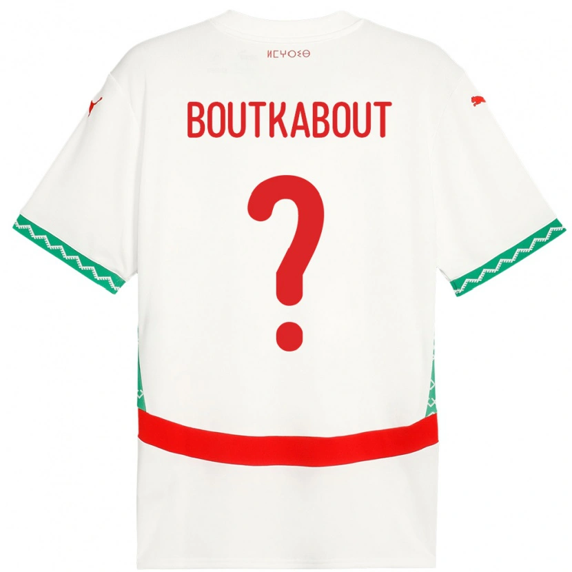 Danxen Mænd Marokko Amir Boutkabout #0 Hvid Udebane Spillertrøjer 24-26 Trøje T-Shirt