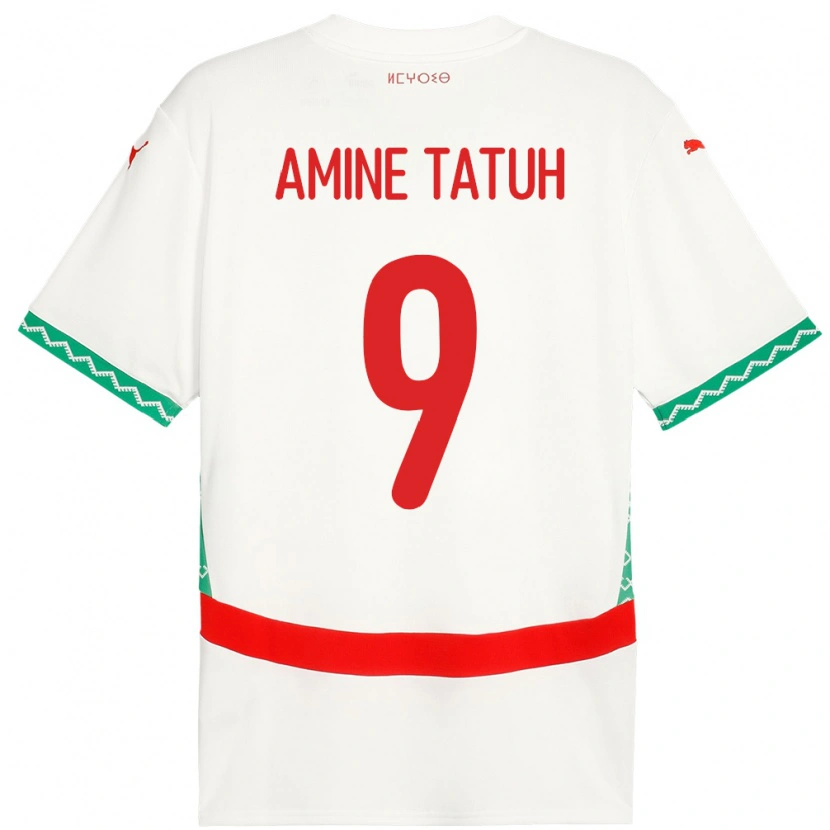 Danxen Mænd Marokko Mohammed Amine Tatuh #9 Hvid Udebane Spillertrøjer 24-26 Trøje T-Shirt