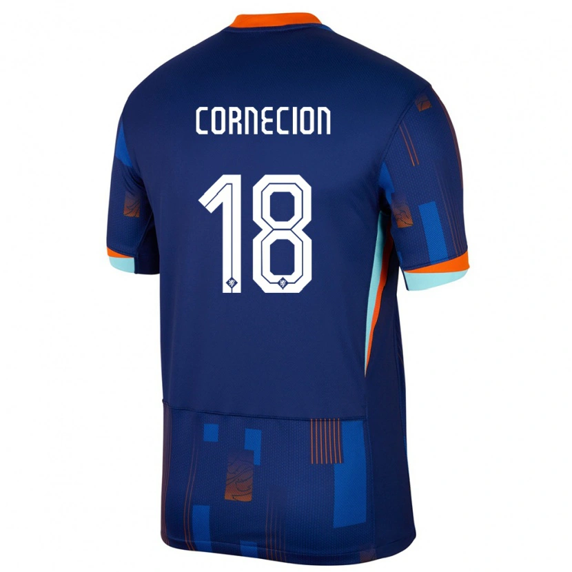 Danxen Mænd Holland Shuryjano Cornecion #18 Blå Udebane Spillertrøjer 24-26 Trøje T-Shirt