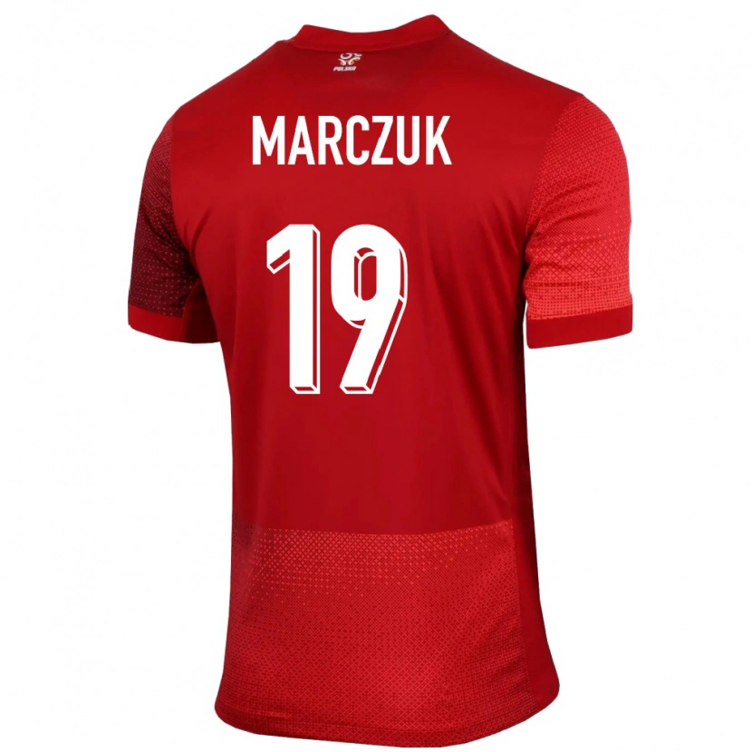 Danxen Mænd Polen Dominik Marczuk #19 Rød Udebane Spillertrøjer 24-26 Trøje T-Shirt