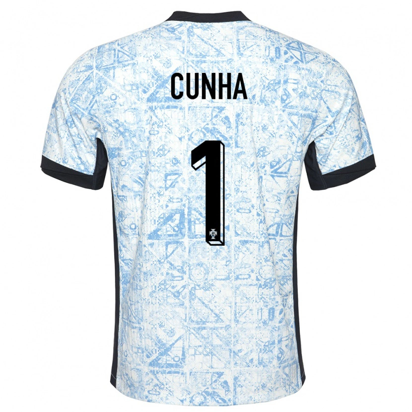 Danxen Mænd Portugal Romário Cunha #1 Creme Blå Udebane Spillertrøjer 24-26 Trøje T-Shirt