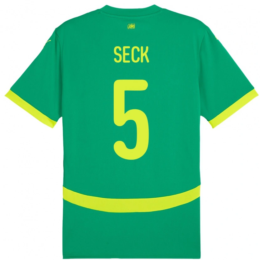 Danxen Mænd Senegal Ibrahima Seck #5 Grøn Udebane Spillertrøjer 24-26 Trøje T-Shirt