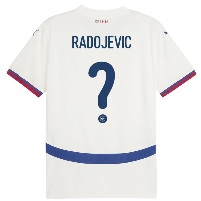 Danxen Mænd Serbien Viktor Radojevic #0 Hvid Udebane Spillertrøjer 24-26 Trøje T-Shirt