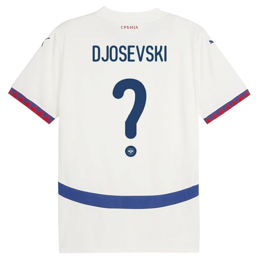 Danxen Mænd Serbien Stefan Djosevski #0 Hvid Udebane Spillertrøjer 24-26 Trøje T-Shirt