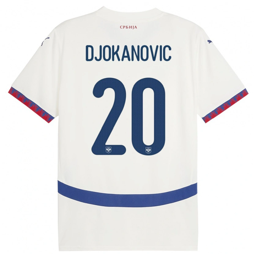 Danxen Mænd Serbien Damjan Djokanovic #20 Hvid Udebane Spillertrøjer 24-26 Trøje T-Shirt