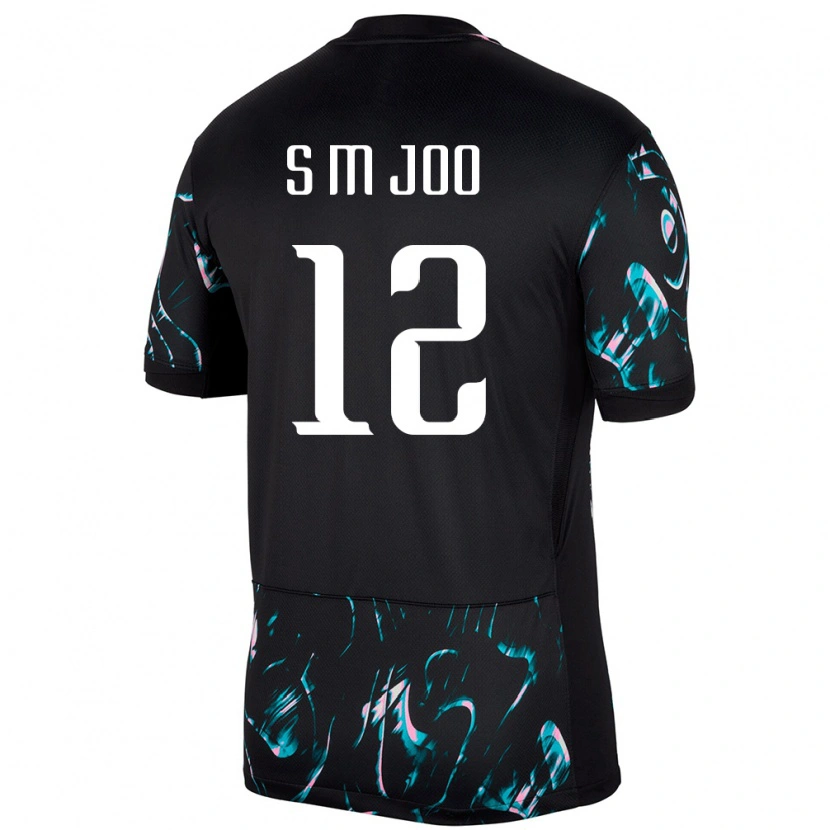Danxen Mænd Sydkorea Seung-Min Joo #12 Sort Udebane Spillertrøjer 24-26 Trøje T-Shirt