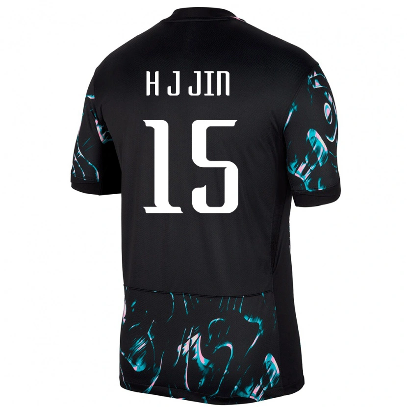 Danxen Mænd Sydkorea Jun-Ho Jin #15 Sort Udebane Spillertrøjer 24-26 Trøje T-Shirt