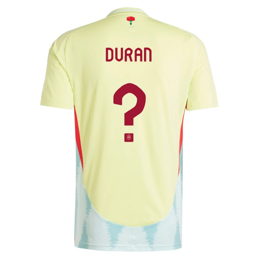Danxen Mænd Spanien Pol Duran #0 Gul Udebane Spillertrøjer 24-26 Trøje T-Shirt
