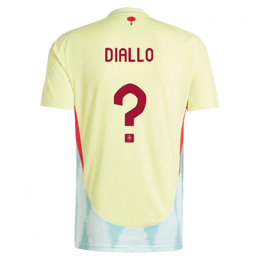Danxen Mænd Spanien Ousmane Diallo #0 Gul Udebane Spillertrøjer 24-26 Trøje T-Shirt