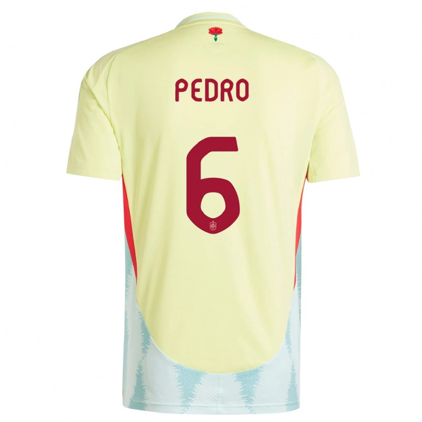 Danxen Mænd Spanien Pedro Rodríguez #6 Gul Udebane Spillertrøjer 24-26 Trøje T-Shirt