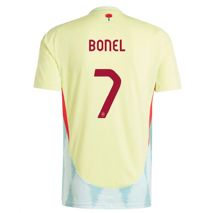 Danxen Mænd Spanien Asier Bonel #7 Gul Udebane Spillertrøjer 24-26 Trøje T-Shirt