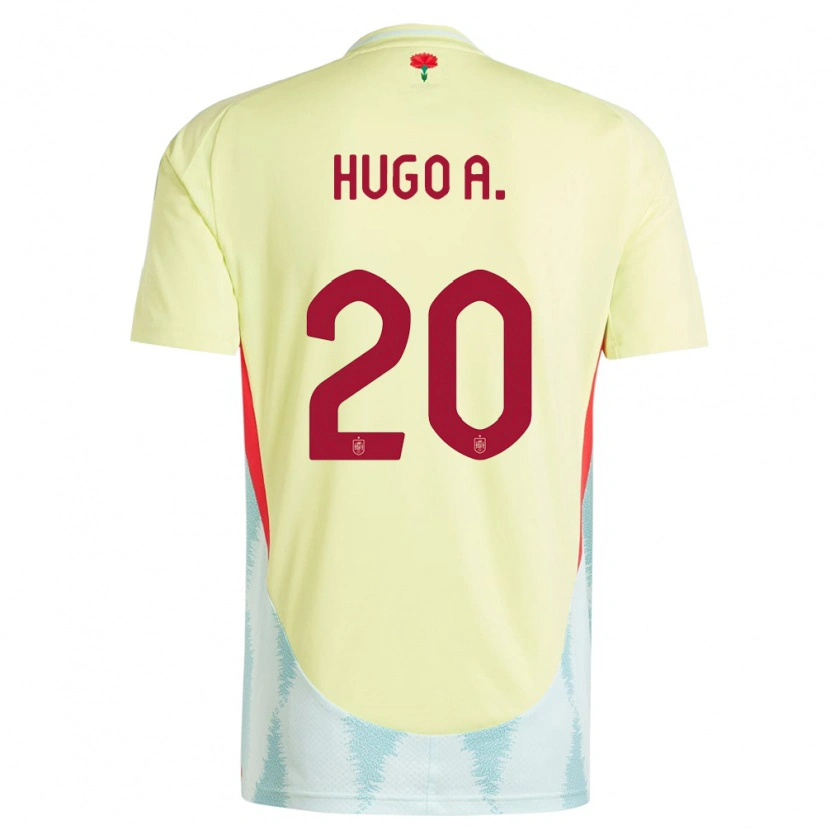 Danxen Mænd Spanien Hugo Álvarez #20 Gul Udebane Spillertrøjer 24-26 Trøje T-Shirt