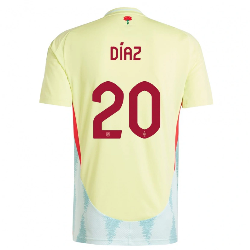 Danxen Mænd Spanien Mario Díaz #20 Gul Udebane Spillertrøjer 24-26 Trøje T-Shirt