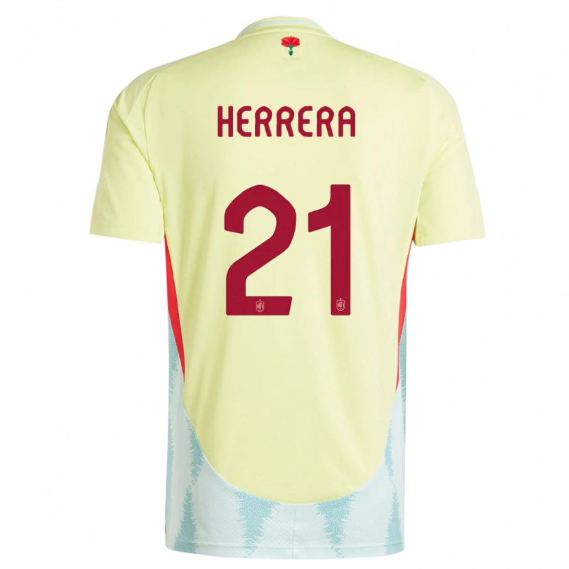 Danxen Mænd Spanien Iker Herrera #21 Gul Udebane Spillertrøjer 24-26 Trøje T-Shirt