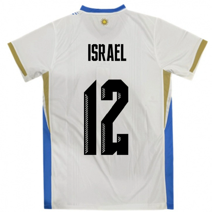 Danxen Mænd Uruguay Franco Israel #12 Hvid Blå Udebane Spillertrøjer 24-26 Trøje T-Shirt
