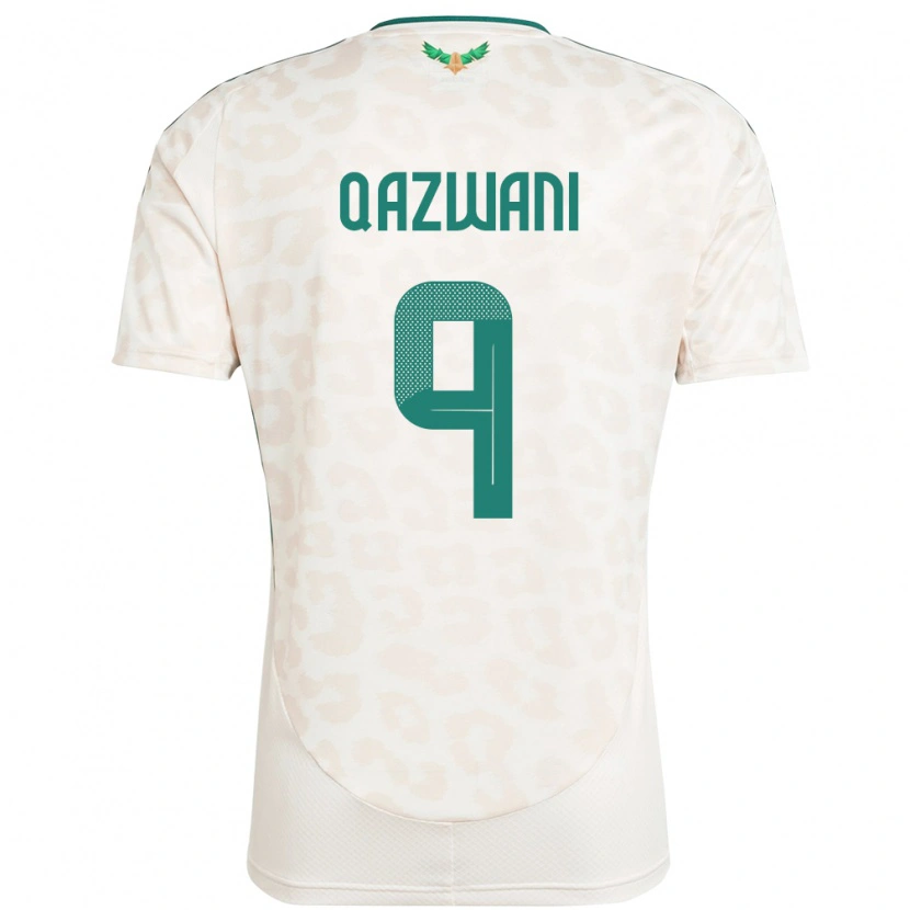 Danxen Mænd Saudi-Arabien Ali Qazwani #9 Hvid Udebane Spillertrøjer 24-26 Trøje T-Shirt