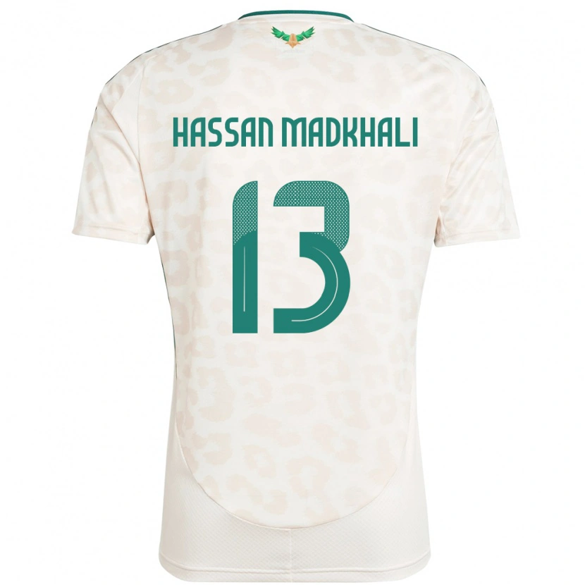 Danxen Mænd Saudi-Arabien Mohammed Hassan Madkhali #13 Hvid Udebane Spillertrøjer 24-26 Trøje T-Shirt