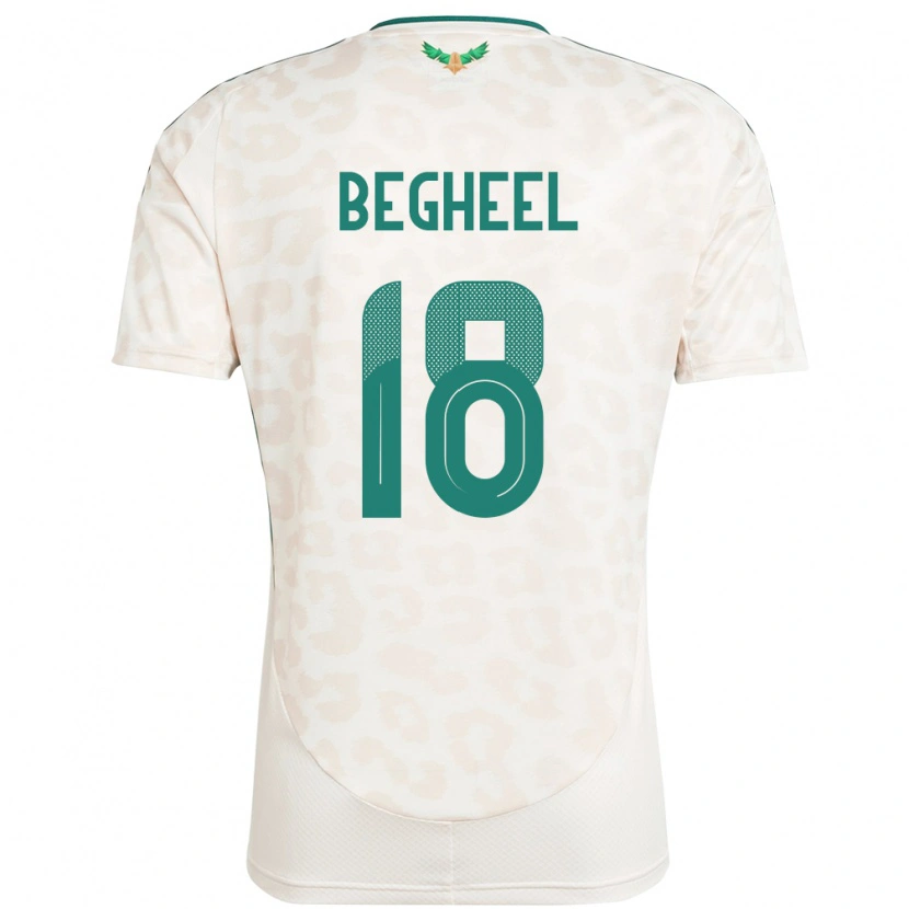 Danxen Mænd Saudi-Arabien Qasem Begheel #18 Hvid Udebane Spillertrøjer 24-26 Trøje T-Shirt