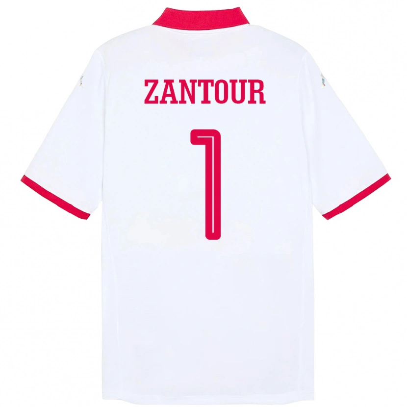 Danxen Mænd Tunesien Ishak Zantour #1 Hvid Udebane Spillertrøjer 24-26 Trøje T-Shirt