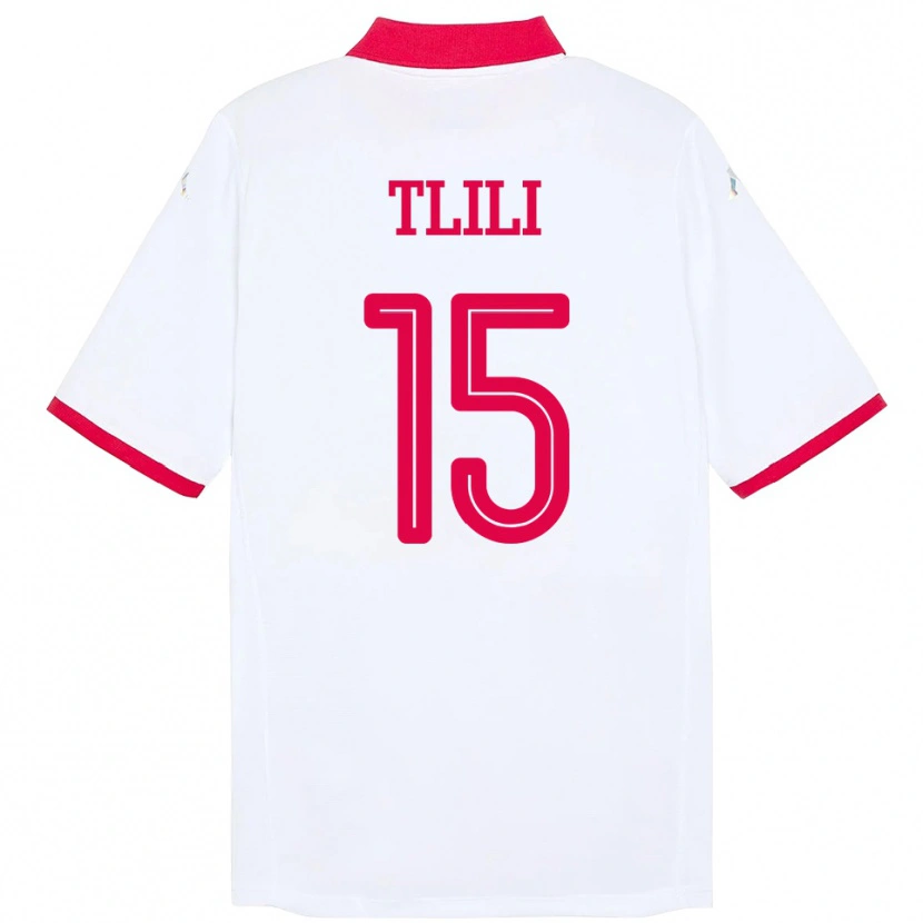 Danxen Mænd Tunesien Mehdi Tlili #15 Hvid Udebane Spillertrøjer 24-26 Trøje T-Shirt