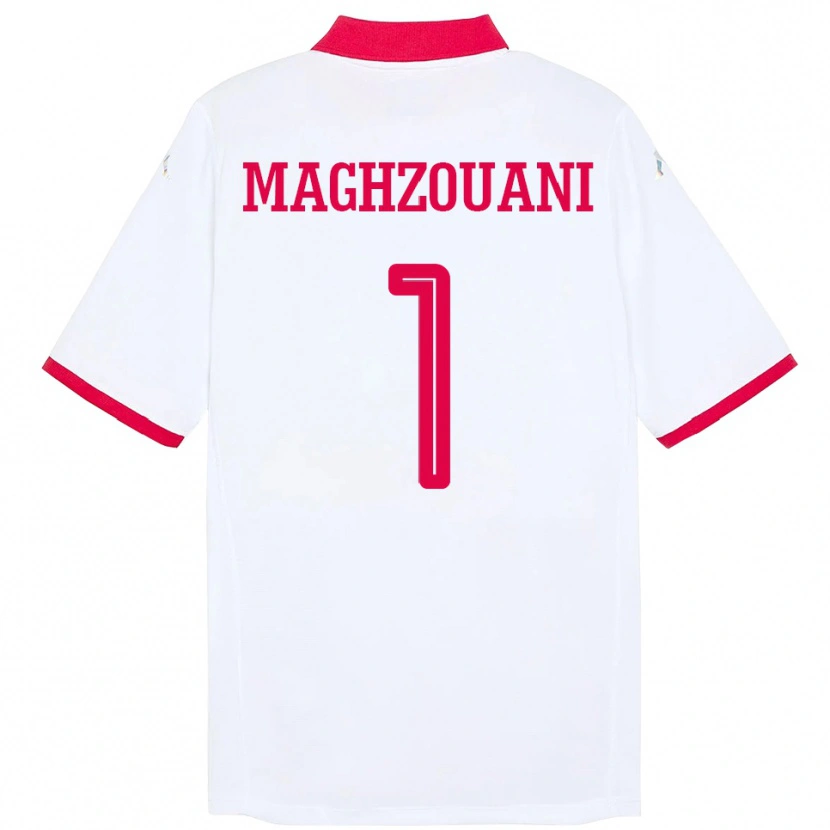 Danxen Mænd Tunesien Wassim Maghzouani #1 Hvid Udebane Spillertrøjer 24-26 Trøje T-Shirt