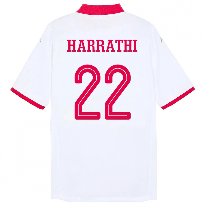 Danxen Mænd Tunesien Najla Harrathi #22 Hvid Udebane Spillertrøjer 24-26 Trøje T-Shirt