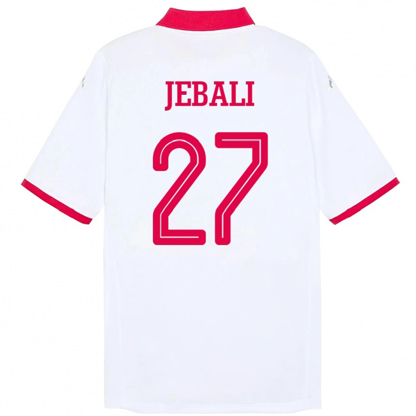 Danxen Mænd Tunesien Issam Jebali #27 Hvid Udebane Spillertrøjer 24-26 Trøje T-Shirt