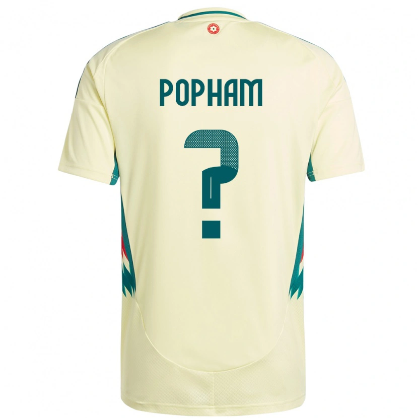 Danxen Mænd Wales Brogan Popham #0 Beige Gul Udebane Spillertrøjer 24-26 Trøje T-Shirt