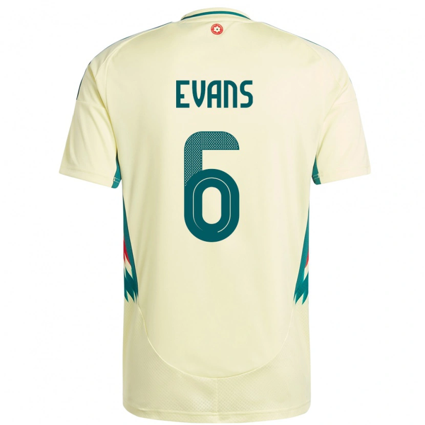 Danxen Mænd Wales Louis Evans #6 Beige Gul Udebane Spillertrøjer 24-26 Trøje T-Shirt