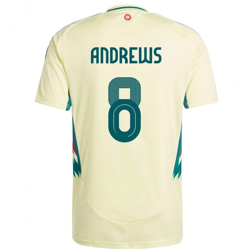 Danxen Mænd Wales Kai Andrews #8 Beige Gul Udebane Spillertrøjer 24-26 Trøje T-Shirt