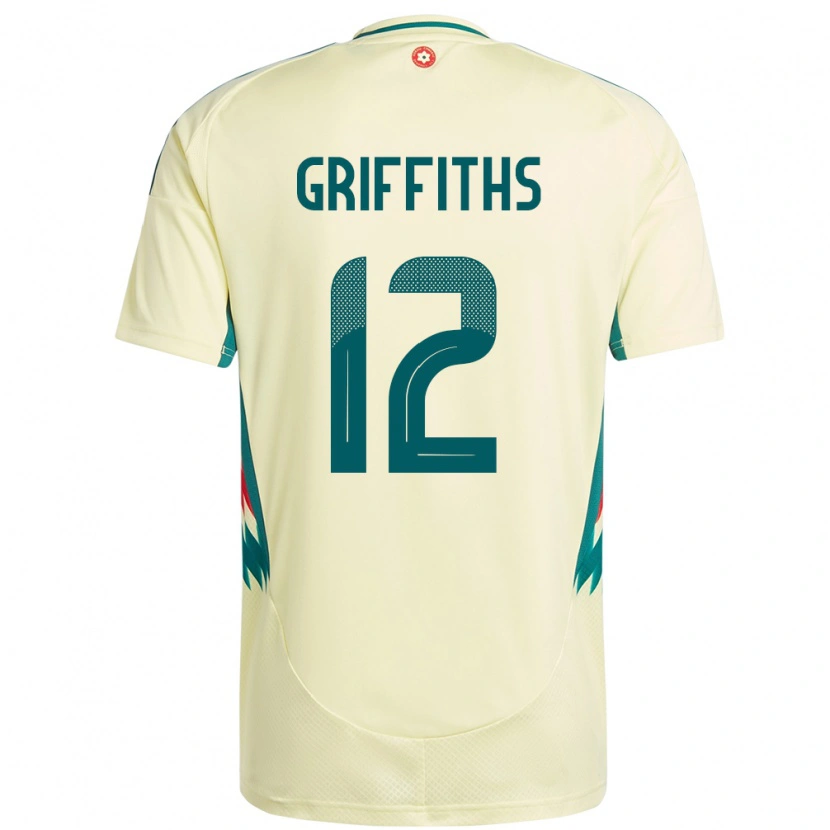 Danxen Mænd Wales Ewan Griffiths #12 Beige Gul Udebane Spillertrøjer 24-26 Trøje T-Shirt