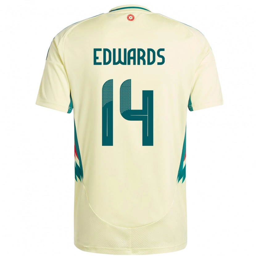 Danxen Mænd Wales Noah Edwards #14 Beige Gul Udebane Spillertrøjer 24-26 Trøje T-Shirt