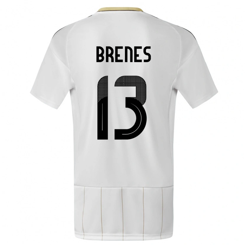 Danxen Mænd Costa Rica Jefferson Brenes #13 Hvid Udebane Spillertrøjer 24-26 Trøje T-Shirt