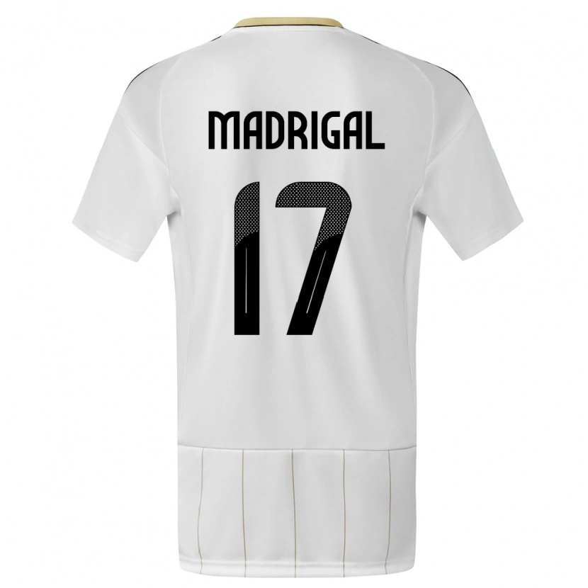 Danxen Mænd Costa Rica Warren Madrigal #17 Hvid Udebane Spillertrøjer 24-26 Trøje T-Shirt