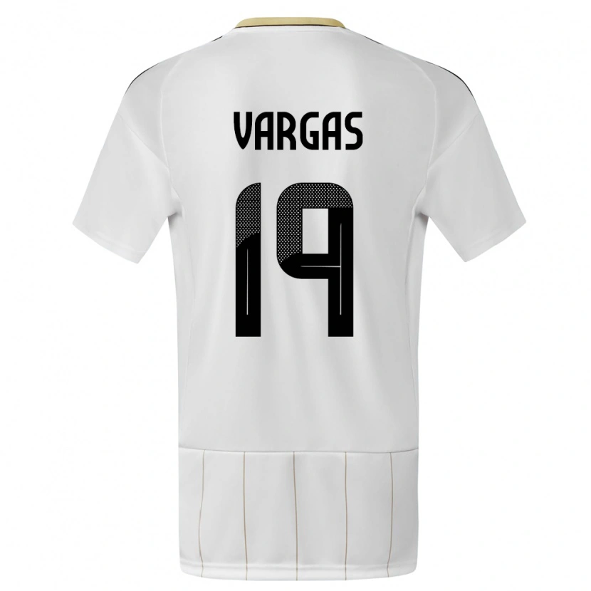 Danxen Mænd Costa Rica Kenneth Vargas #19 Hvid Udebane Spillertrøjer 24-26 Trøje T-Shirt