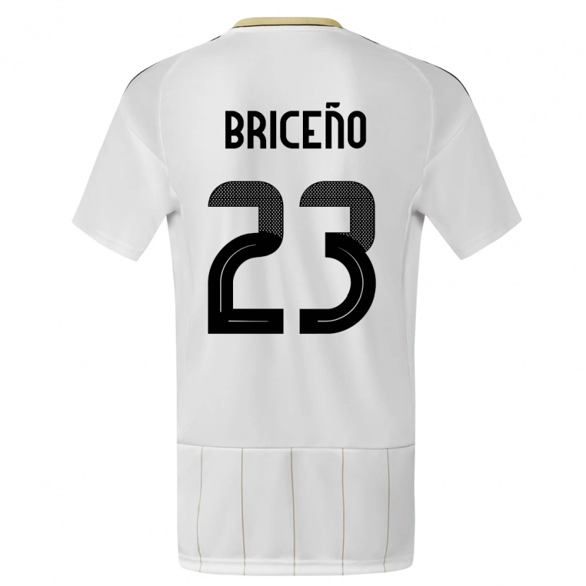 Danxen Mænd Costa Rica Kevin Briceño #23 Hvid Udebane Spillertrøjer 24-26 Trøje T-Shirt