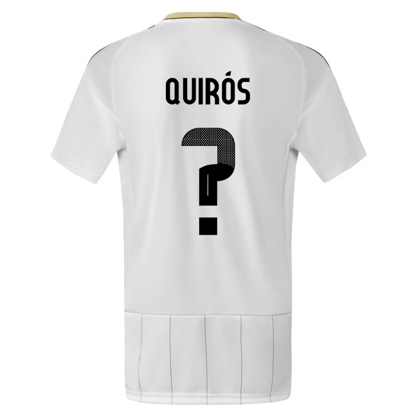 Danxen Mænd Costa Rica Santiago Quirós #0 Hvid Udebane Spillertrøjer 24-26 Trøje T-Shirt