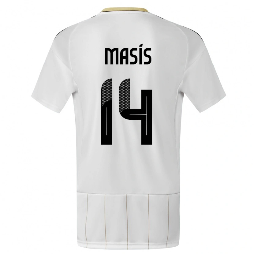 Danxen Mænd Costa Rica Dylan Masís #14 Hvid Udebane Spillertrøjer 24-26 Trøje T-Shirt