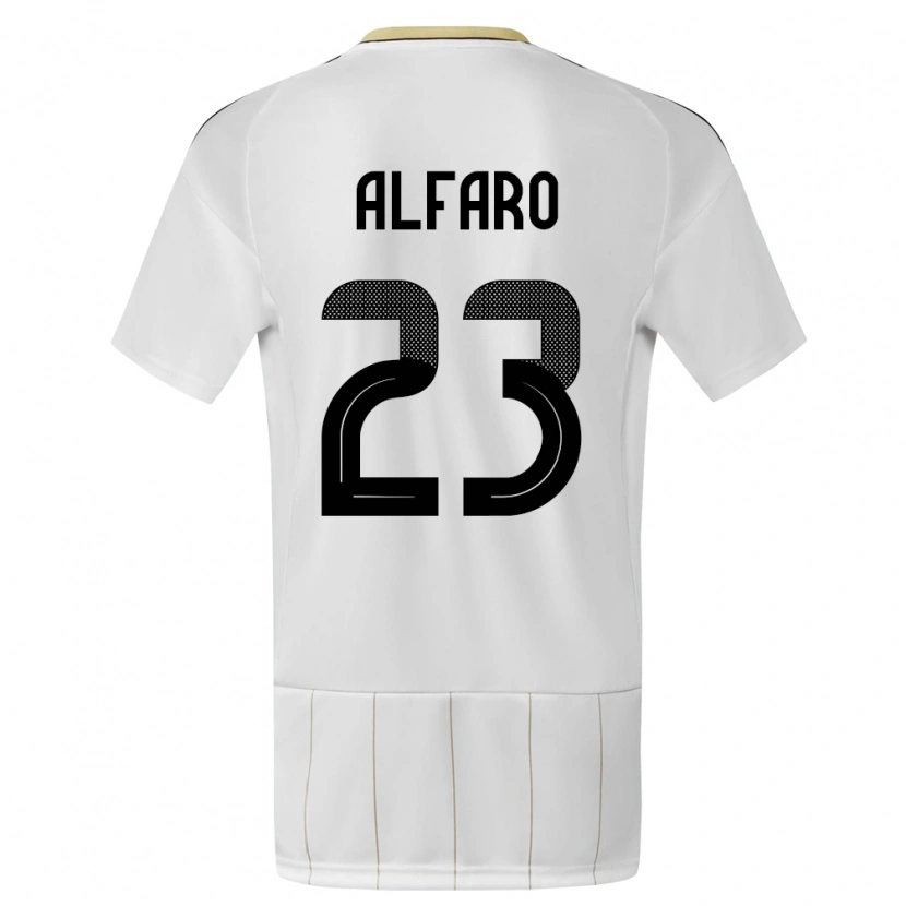 Danxen Mænd Costa Rica Marshall Alfaro #23 Hvid Udebane Spillertrøjer 24-26 Trøje T-Shirt