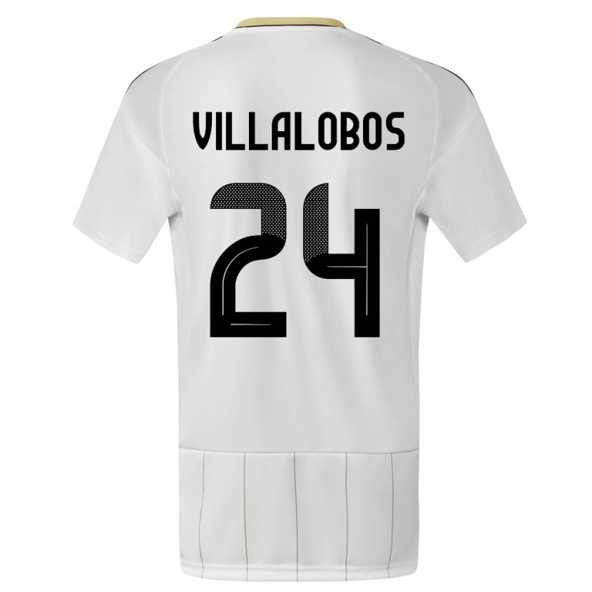 Danxen Mænd Costa Rica Anthuan Villalobos #24 Hvid Udebane Spillertrøjer 24-26 Trøje T-Shirt