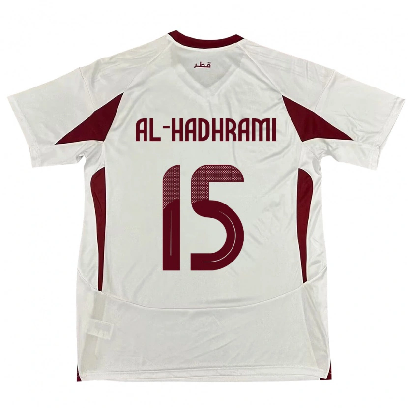 Danxen Mænd Qatar Naif Al-Hadhrami #15 Hvid Udebane Spillertrøjer 24-26 Trøje T-Shirt