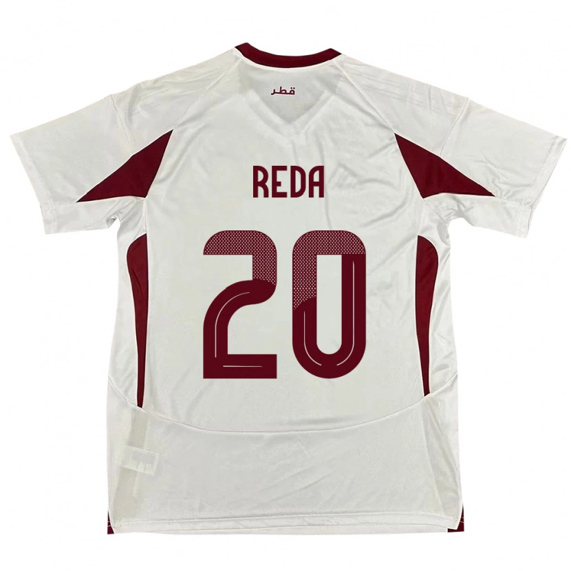 Danxen Mænd Qatar Salem Reda #20 Hvid Udebane Spillertrøjer 24-26 Trøje T-Shirt