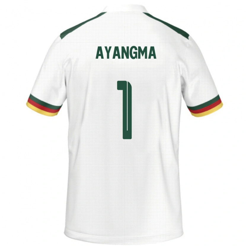 Danxen Mænd Cameroun Pauline Ayangma #1 Hvid Udebane Spillertrøjer 24-26 Trøje T-Shirt