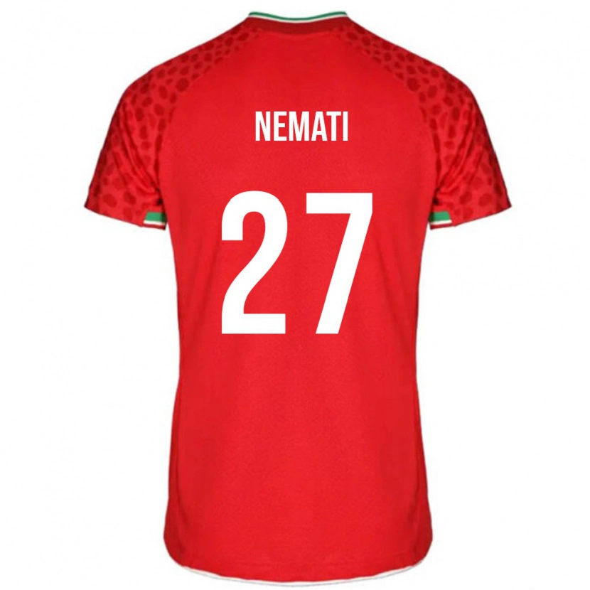 Danxen Mænd Iran Ali Nemati #27 Rød Udebane Spillertrøjer 24-26 Trøje T-Shirt