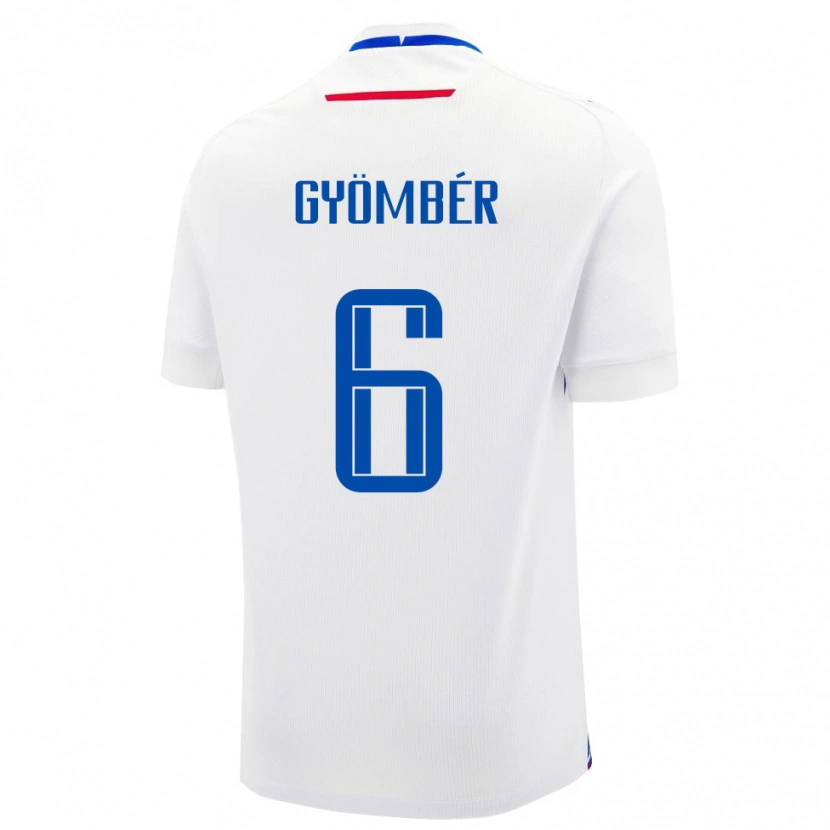 Danxen Mænd Slovakiet Norbert Gyömbér #6 Hvid Udebane Spillertrøjer 24-26 Trøje T-Shirt