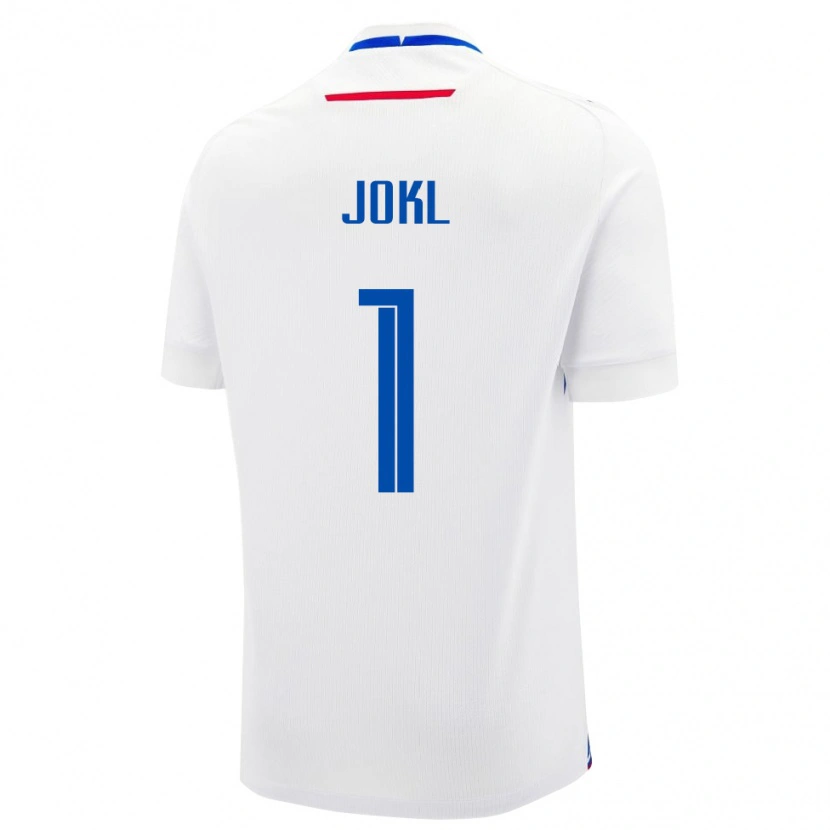 Danxen Mænd Slovakiet Jakub Jokl #1 Hvid Udebane Spillertrøjer 24-26 Trøje T-Shirt