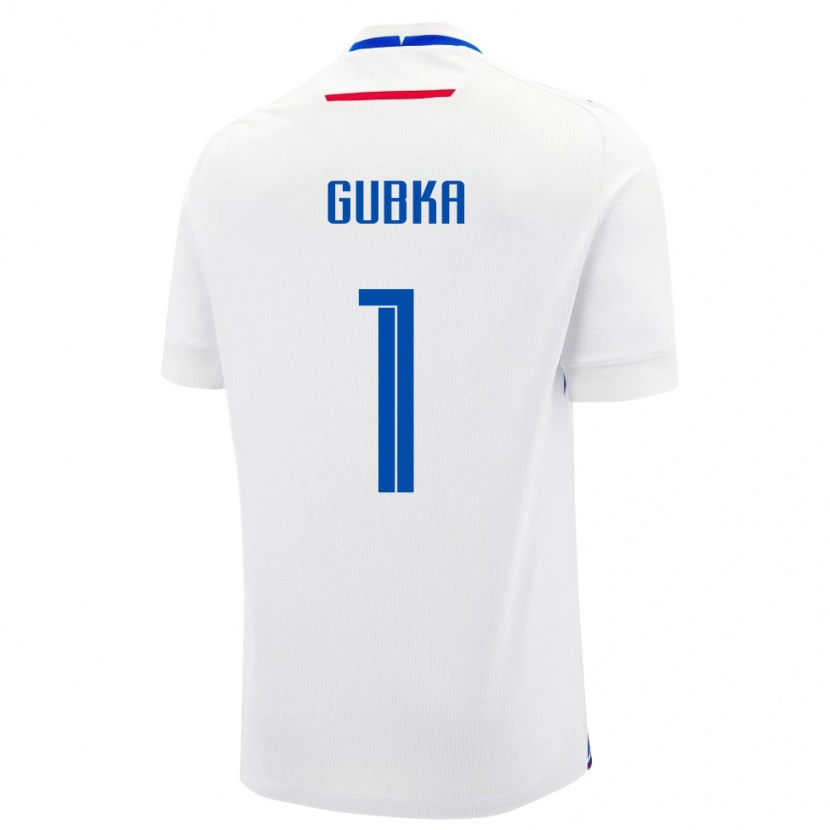 Danxen Mænd Slovakiet Tomas Gubka #1 Hvid Udebane Spillertrøjer 24-26 Trøje T-Shirt