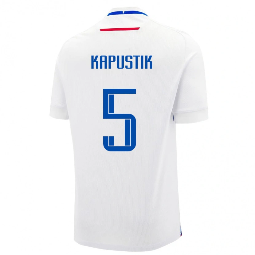 Danxen Mænd Slovakiet Killian Kapustik #5 Hvid Udebane Spillertrøjer 24-26 Trøje T-Shirt